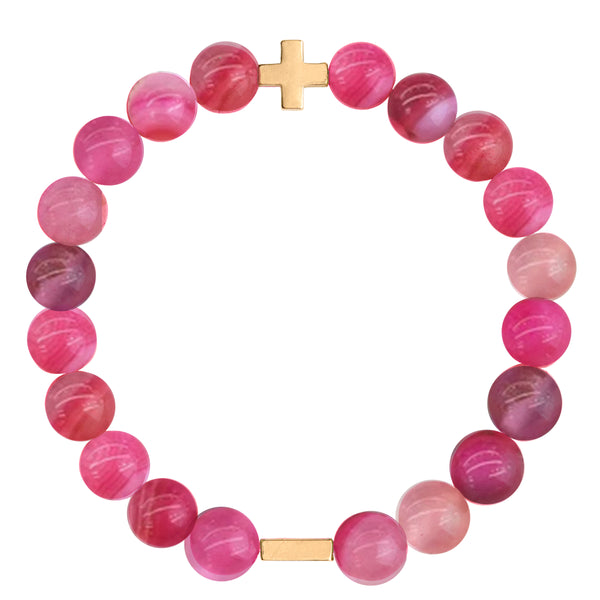 Pink Agate Bracelet • The Green Crystal